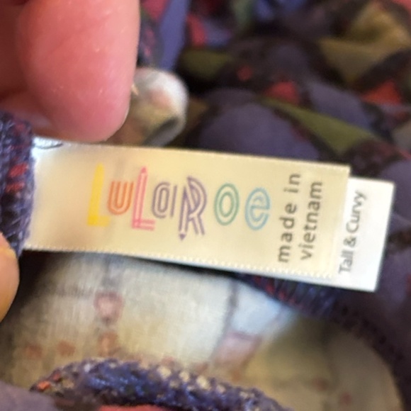 LuLaRoe Multicolor Block Pattern Leggings - Picture 2 of 8